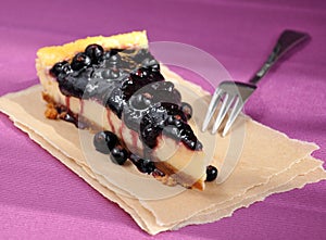 Cheesecake slice closeup