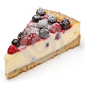 Cheesecake Slice isolated on white background photo