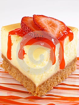 Cheesecake & Strawberry Sauce