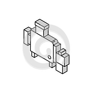 cheesemaking equipment for prepare cheese isometric icon vector illustration