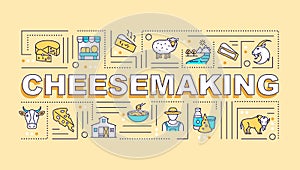 Cheesemaking word concepts banner