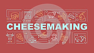 Cheesemaking word concepts banner