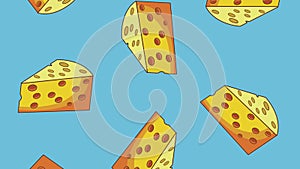 Cheeses falling background HD animation