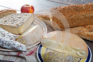 Cheeses and Tomme de Savoie, French cheese Savoy, french Alps France