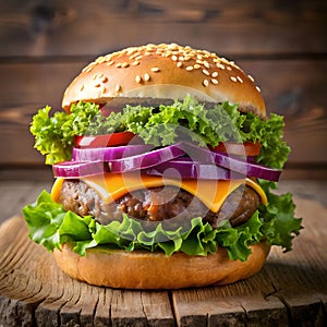 cheesy burger front of me