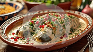 Cheesy Chiles Rellenos with Pomegranate Seeds photo
