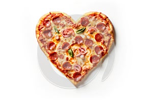 Cheesy Heart shaped pizza. Generate Ai