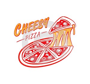 Cheesy pizza logo