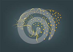 Cheetah logo, leopard symbol and wildcat concept design photo