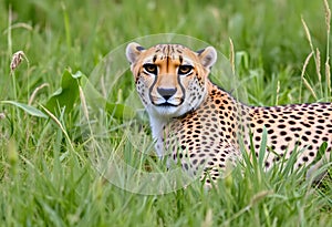 A Cheetah in the long grass