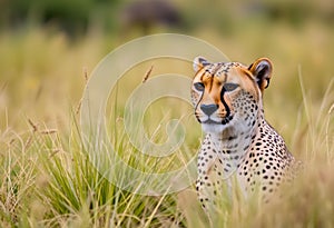 A Cheetah in the long grass