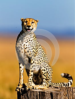 Cheetah male, one of three brothers, Masai Mara