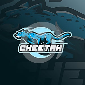 Cheetah mascot logo design vector with modern illustration concept style for badge, emblem and tshirt printing. angry cheetah