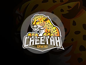Cheetah mascot sport logo design