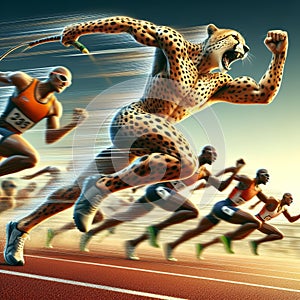 Cheetah Racing with Human Athletes on Track