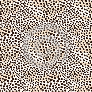 Cheetah seamless vector pattern. Silk fabric with small circles brown color
