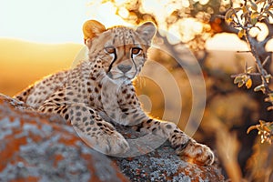 Cheetah Standing in Tall Grass