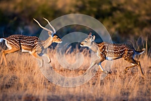 Cheetahs in Pursuit of Gazelle in Savanna
