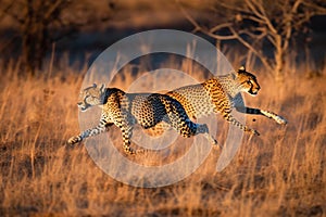 Cheetahs in Pursuit of Prey