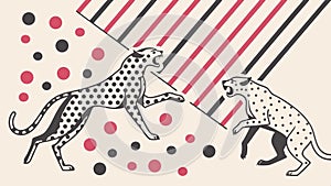 Cheetahs running, wildlife animal and nature speed vector design Generative AI photo