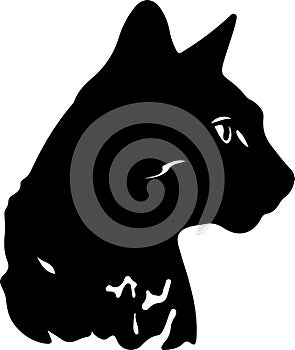 Cheetoh Cat Black Silhouette Generative Ai