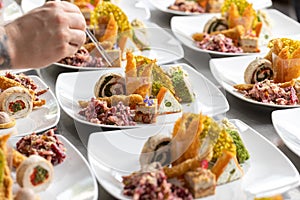 Chef adding the final touch