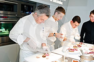 Chef Andrea Canton and his sous chefs