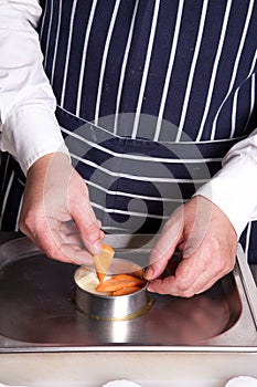 Chef arrange vegetables photo