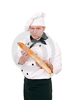 Chef with baguette