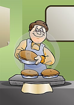 Chef bake a cake