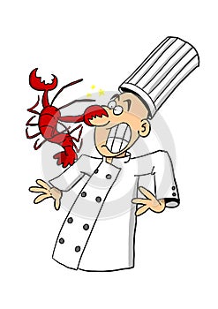 Chef being attacked by lobster