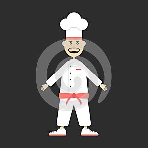 Chef on black background