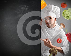 Chef with blackboard