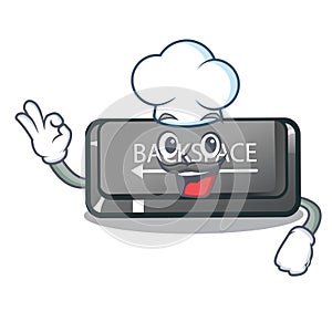 Chef button backspace in the shape cartoon