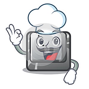 Chef button L in the mascot shape