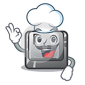 Chef button P in the shape mascot