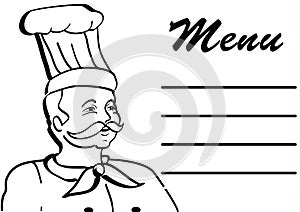Chef cartoon with menu