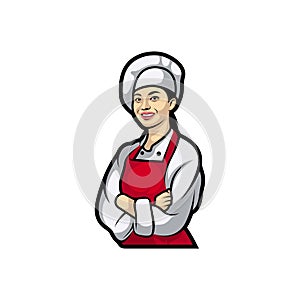 Chef character Logo Design Template Vector, Icon Symbol, Creative Design Concepts, Illustration