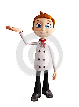 Chef character with presentation pose