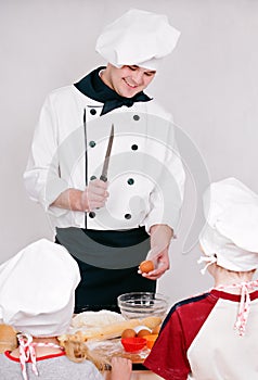 Chef with children