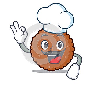 Chef chocolate biscuit character cartoon