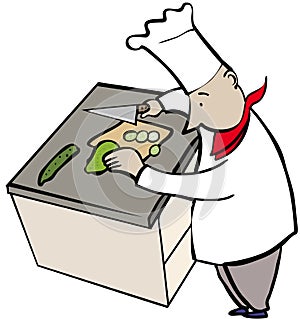 Chef chopping photo