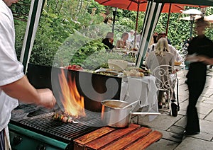 Chef cooking a BBQ at the pub