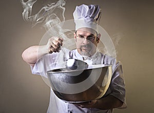 Chef cooking on a casserole
