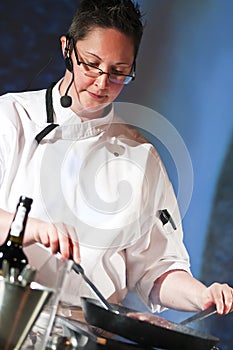 Chef at cooking demonstration