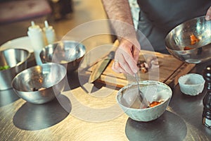 Chef cooking indoors