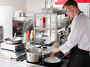 Chef cooking restaurant kitchen professional work