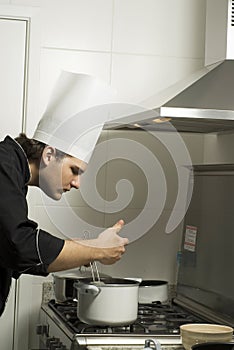 Chef Cooking on Stove