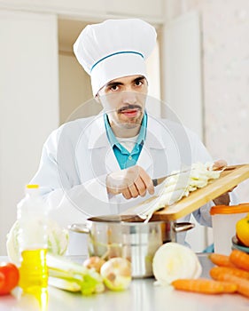 Chef cooking vegetarian lunch