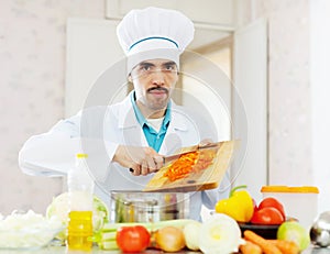 Chef cooking veggy lunch photo